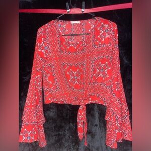 Floral Red Women's Top